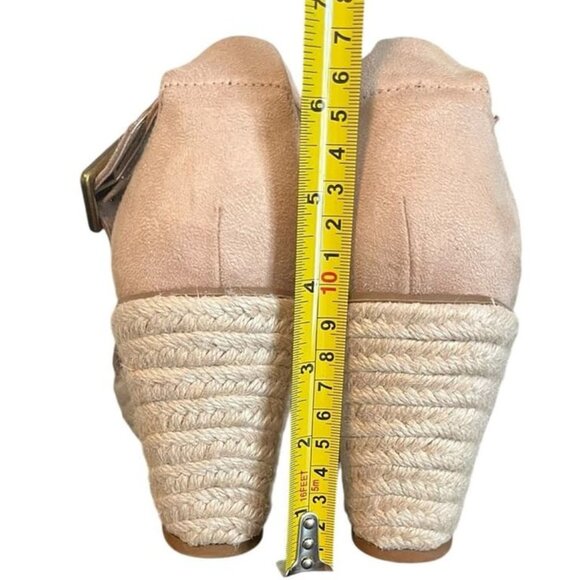 BANANA REPUBLIC Blush Tan Suede Wedge Espadrilles Ankle Strap Women’s Sz 10 EUC - Picture 6 of 7